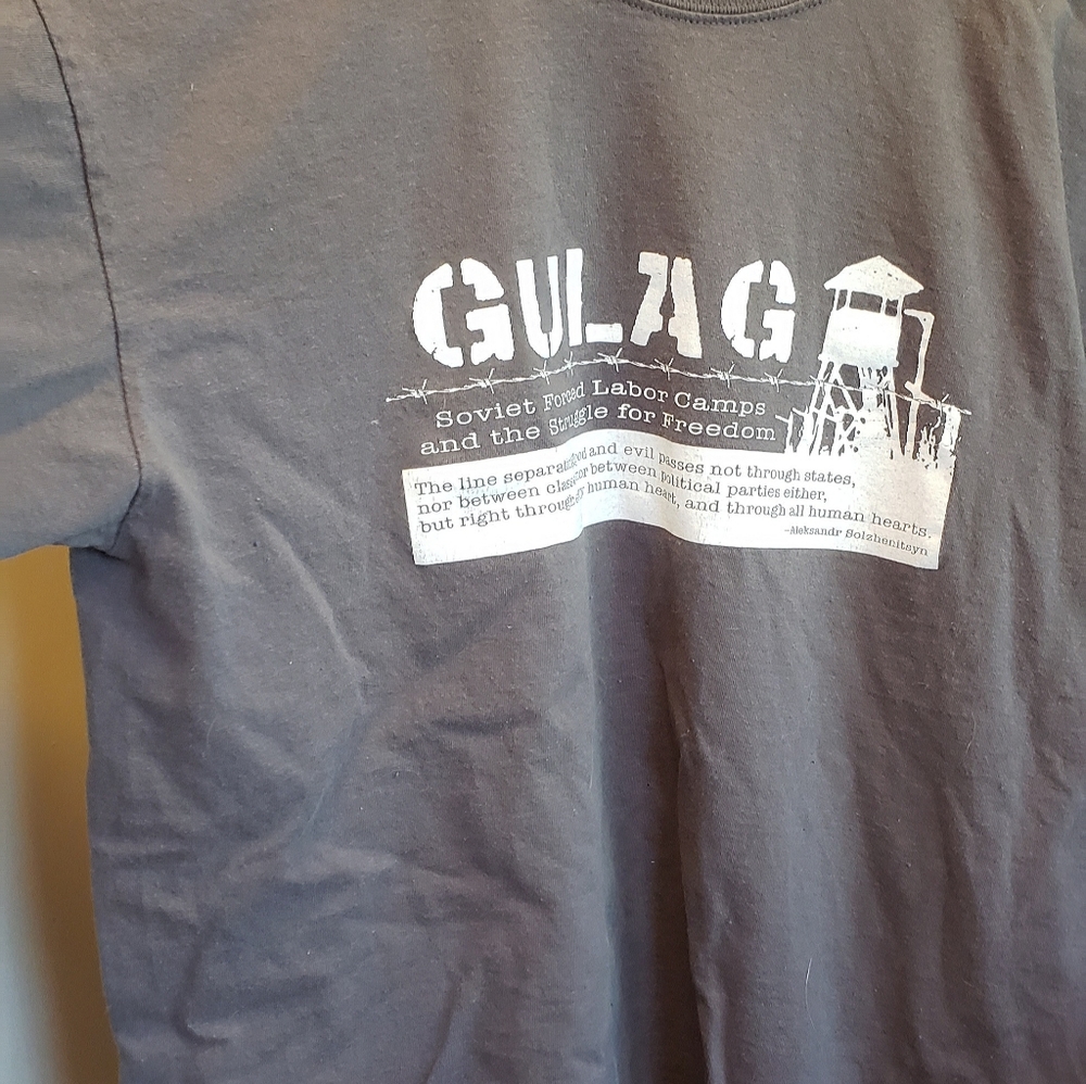 T-shirt with GULAG graphic and quote